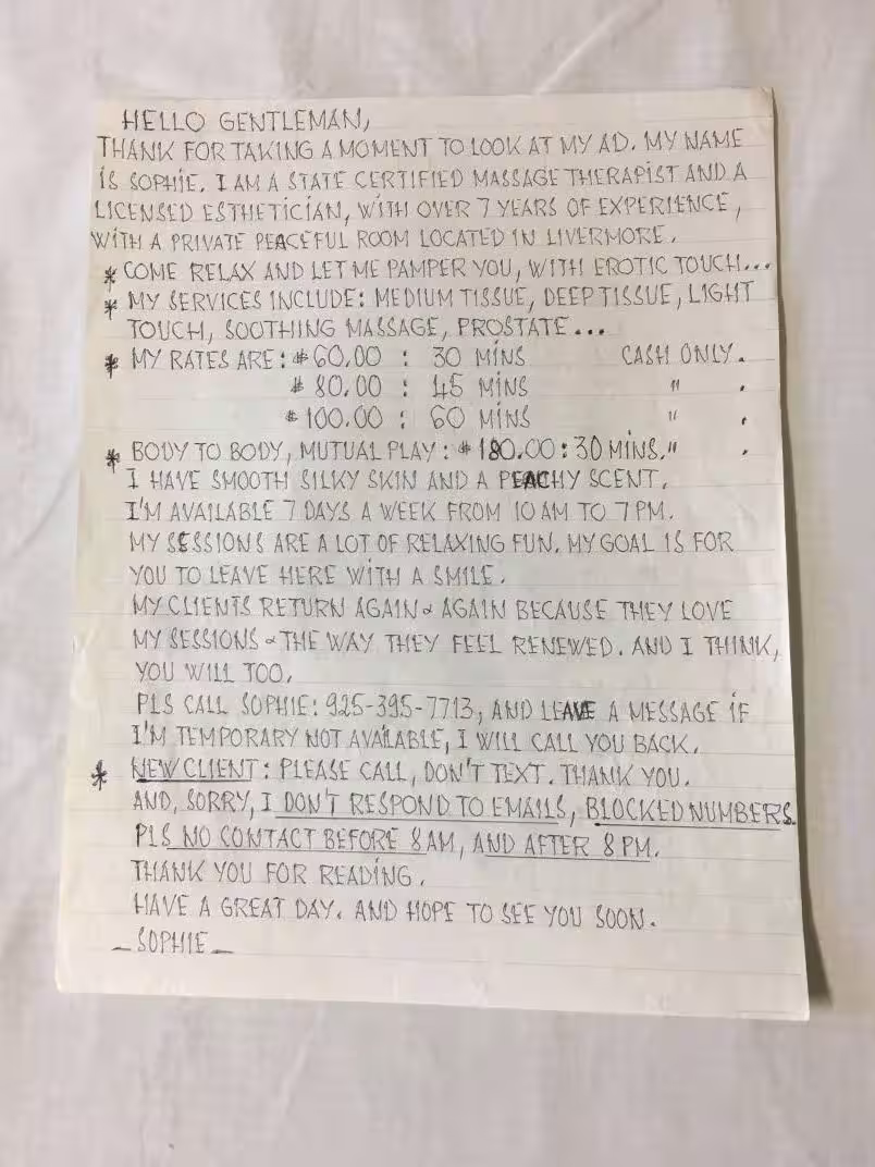 Escort/Massage Sophia in Livermore, CA