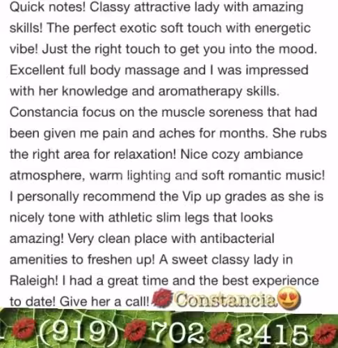Escort/Massage Constancia in Raleigh, NC